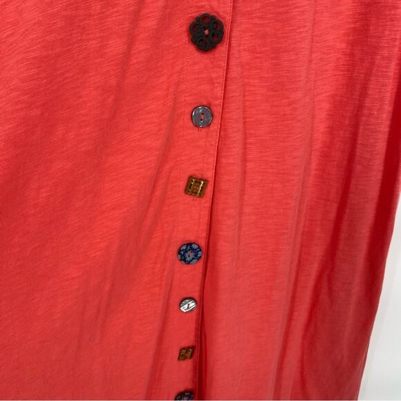 Soft Surroundings Danielle Dress Large Lagenlook Coral Eclectic Asymmetrical - Picture 13 of 16